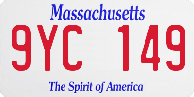 MA license plate 9YC149