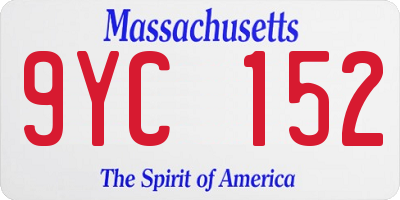 MA license plate 9YC152