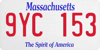 MA license plate 9YC153
