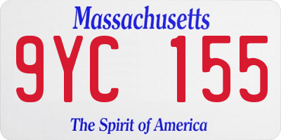 MA license plate 9YC155
