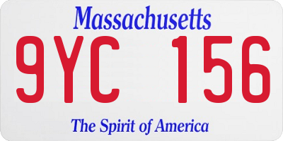 MA license plate 9YC156