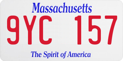 MA license plate 9YC157