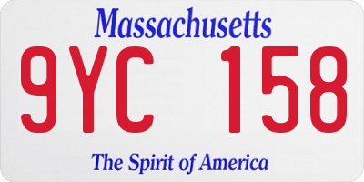 MA license plate 9YC158