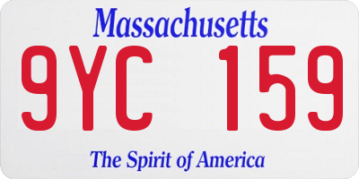 MA license plate 9YC159
