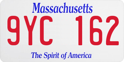 MA license plate 9YC162