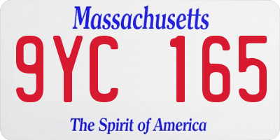 MA license plate 9YC165