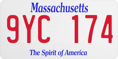 MA license plate 9YC174