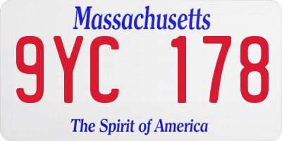 MA license plate 9YC178