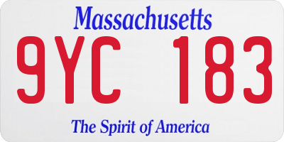 MA license plate 9YC183