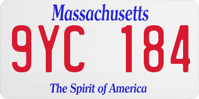MA license plate 9YC184