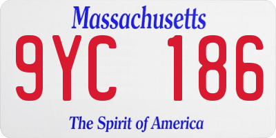 MA license plate 9YC186