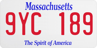 MA license plate 9YC189