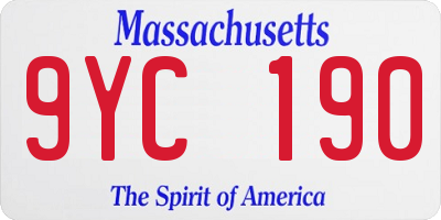 MA license plate 9YC190