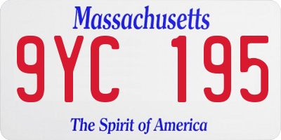 MA license plate 9YC195