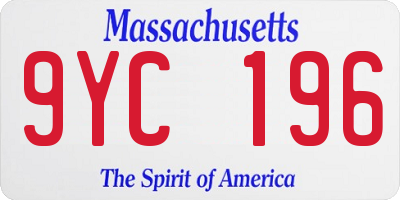 MA license plate 9YC196