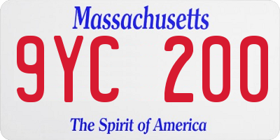 MA license plate 9YC200