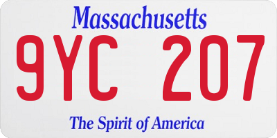 MA license plate 9YC207