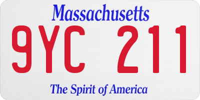 MA license plate 9YC211