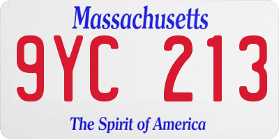 MA license plate 9YC213