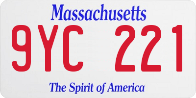 MA license plate 9YC221
