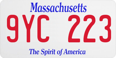 MA license plate 9YC223