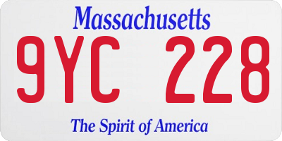 MA license plate 9YC228