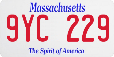 MA license plate 9YC229