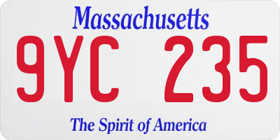 MA license plate 9YC235