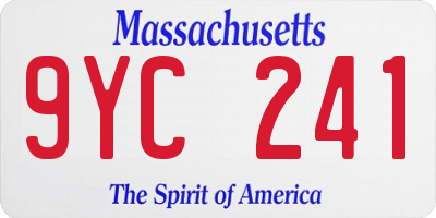 MA license plate 9YC241