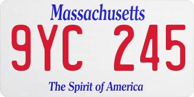 MA license plate 9YC245