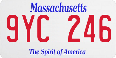 MA license plate 9YC246