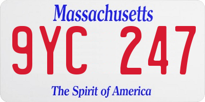 MA license plate 9YC247