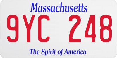 MA license plate 9YC248
