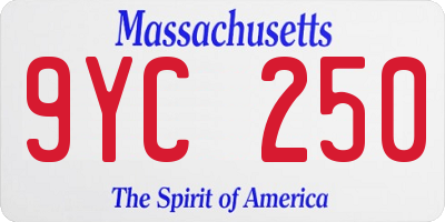 MA license plate 9YC250