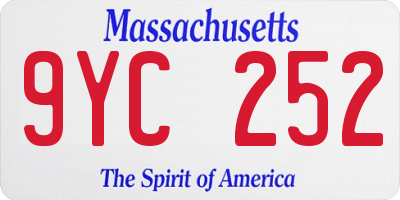 MA license plate 9YC252