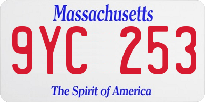 MA license plate 9YC253