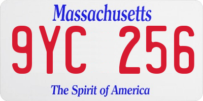 MA license plate 9YC256