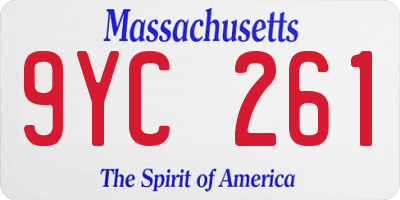 MA license plate 9YC261
