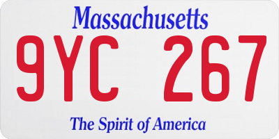 MA license plate 9YC267