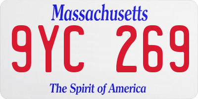 MA license plate 9YC269