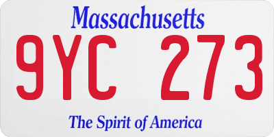 MA license plate 9YC273