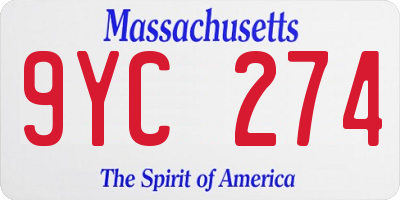 MA license plate 9YC274