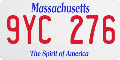 MA license plate 9YC276