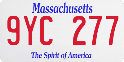MA license plate 9YC277
