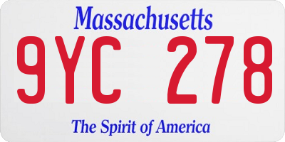 MA license plate 9YC278