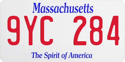 MA license plate 9YC284