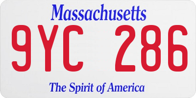 MA license plate 9YC286