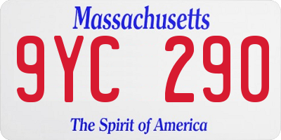 MA license plate 9YC290