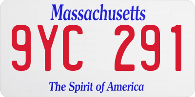 MA license plate 9YC291