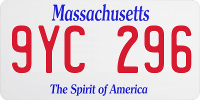 MA license plate 9YC296